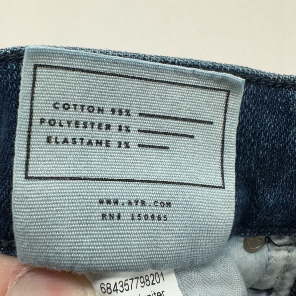 AYR Jeans Womens 28x26 (25x26) Blue‎ The Riser Skinny Fit Denim Stretch Fray Hem - Picture 10 of 12